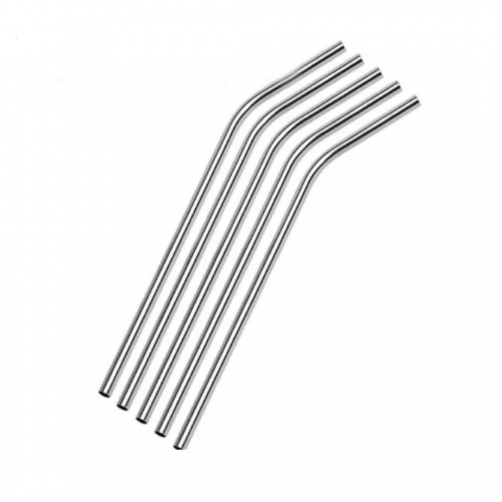 8.5 Inch Steel Metal Straw Curved 25 Pack (3875)
